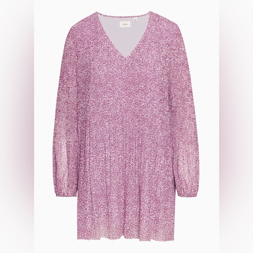 Aritzia Wilfred Daydreamer v-neck dress (color mochi pink/wldbry prpl), small